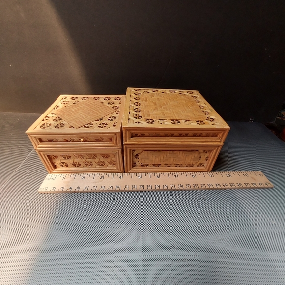 Bamboo woven intricate trinket jewelry boxes from China - Picture 7 of 7